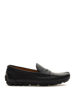 Siyah %100 Deri Loafer Ayakkab_