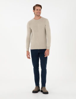 Kum Melanj Slim Fit Bisiklet Yaka Triko Kazak - Pierre cardin фото 4