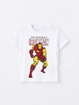 Bisiklet Yaka Iron Man Bask?l? Erkek ?ocuk Ti??rt