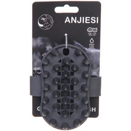 Щетка силиконовая для мытья и вычесывания животных "ПРЕМИУМ - МОЙ БРО", цвет серый, 6.6*12.5см