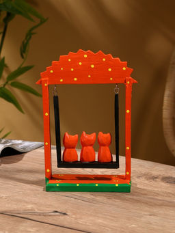 Сувенир интерьерный «Кошки на качелях», 19×24 см, дерево