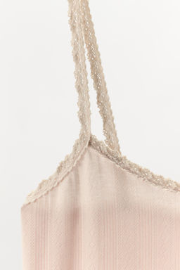POINTELLE LACE TRIM DRESS - Zara фото 5