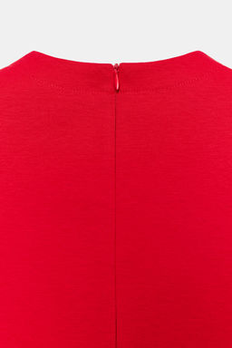 VESTIDO MIDI COMBINADO / Rojo