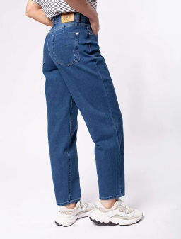 Джинсы Vilatte mom-fit из эластичного денима синий  фото 3
