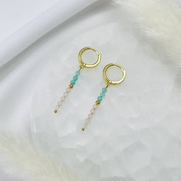 Серьги из Амазонита и Розового кварца