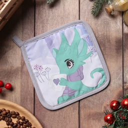 Прихватка Доляна Чаепитие в лесу 17х17 см, 35% хл, 65% пэ, ватин 250 г/м2