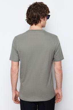 Trendyolmilla Man Haki Slim/Dar Kesim Bask?l? %100 Pamuklu Bask?l? T-Shirt TMNSS20TS0088  фото 5