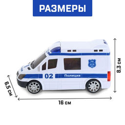 Машина Полиция, русская озвучка, световые и звуковые эффекты, работает от батареек - АвтоГрад фото 2