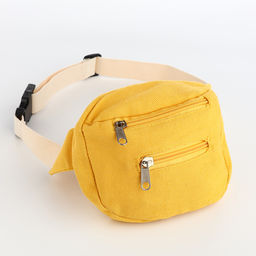 Сумка детская поясная на молнии, наружный карман, жёлтая