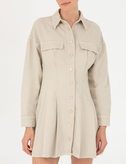 Bej A Kesim Dokuma Elbise - Pierre cardin фото 6