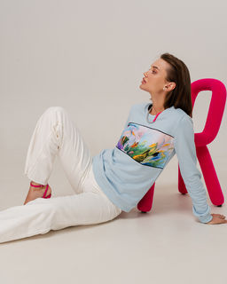 Свитшот с горизонтальной вставкой SPP003 - Sahar art lab фото 8