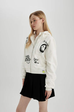 Толстовка на молнии свободного кроя Cool SmileyWorld - Defacto фото 5