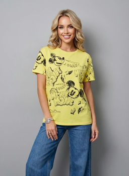 K13451 Футболка OVER SIZE (плотный хлопок) ЖЕЛТЫЙ