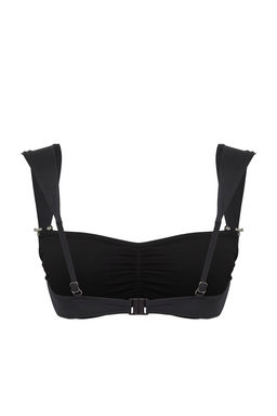 Siyah Kare Yaka Fiyonk Aksesuarl? Pretty Bikini Ustu TBESS25BU00036