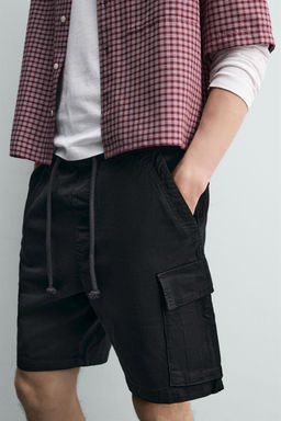 BERMUDA CARGO RELAXED FIT LAVADO / Negro - Zara фото 5