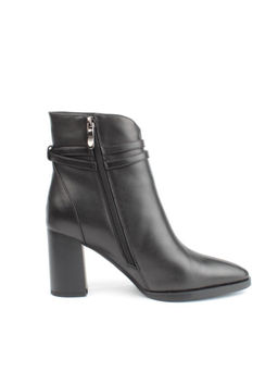 04-M3-L835 BLACK Ботильоны зимние женские (натуральная кожа, натуральный мех)