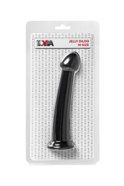 Нереалистичный фаллоимитатор TOYFA Basic Jelly Dildo M, TPE, чёрный, 18 см