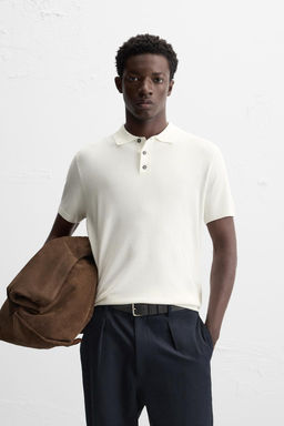 VISCOSE BLEND KNIT POLO SHIRT - Zara фото 11
