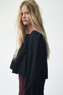 Blusa de algod?n con ribetes de encaje - H&m фото 6