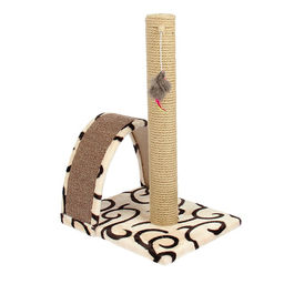 Когтеточка «Столбик», 35×30×54 см, с дугой и игрушкой, МИКС