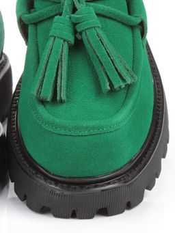 03-5929-3 GREEN Лоферы женские (натуральная замша) - No name фото 13