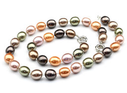 Бусы, браслет из майорки овал 13*15мм цв.рыже-кофейный, 47; 20см