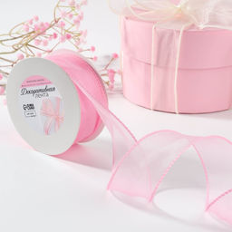 Лента капроновая «Волна», 50 мм, 10±1 м, розовая