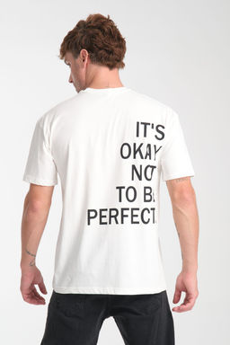 TRENDYOL MAN Beyaz Oversize/Genis Kesim Yaz? Bask?l? %100 Pamuk T-Shirt TMNSS25TS00205 - Trendyolmilla фото 2