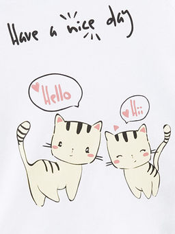 Bisiklet Yaka Bask?l? Uzun Kollu K?z Bebek Pijama ?st - Waikiki фото 2