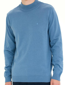 Koyu Mavi Slim Fit Yar_m Bal_k__ Yaka Basic Triko Kazak - Pierre cardin фото 6