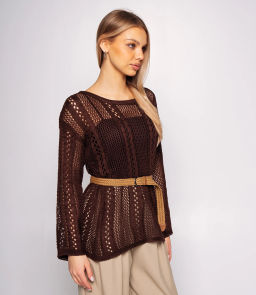 Лонгслив+топ #КТ2983, шоколадный