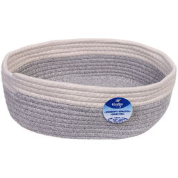 Корзинка плетёная интерьерная "ЭЛИНГАРТ", цвет серый/белый, 30*25*10см, (лейбл селфи)