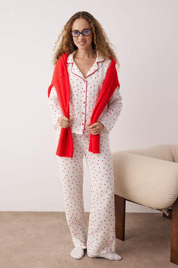 Ekru Kalp Muslin Dokuma Pijama Tak?m? THMAW26PT00110 - Trendyolmilla фото 2