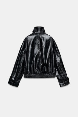 LEATHER EFFECT JACKET WITH SCARF ZW COLLECTION - Zara фото 20