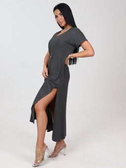 631 ПЛАТЬЕ ЖЕНСКОЕ (Темно-серый меланж) - А-дина фото 4