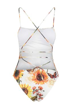 Cicek Desenli Kare Yaka High Leg Mayo TBESS23MA00311