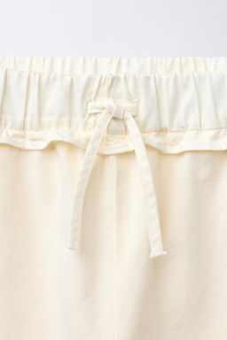 CROCHET FLOWER RUFFLE WIDE-LEG TROUSERS - Zara фото 3