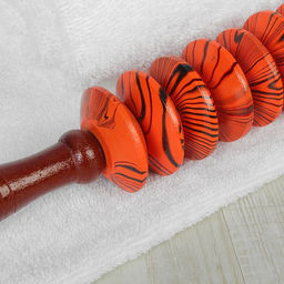 Массажёр «Скалка», универсальный, 36×6 см, 8 дисков, деревянный