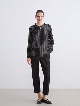 Ba?lamal? Yaka Desenli Bluz