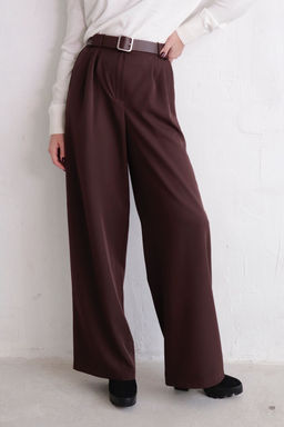 10963 Брюки-палаццо тёмно-коричневые - Martichelli фото 4