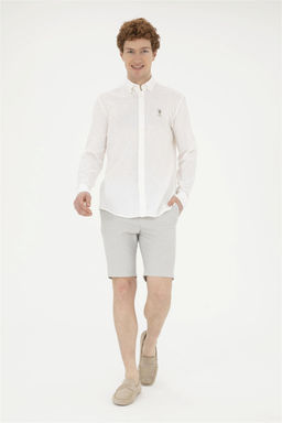 Мужская рубашка цвета хаки с длинным рукавом - U.s. polo assn фото 4