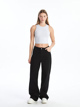 Bisiklet Yaka Dokulu Kad?n Crop