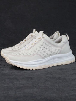 05-PDL250-2 LT. BEIGE Кроссовки женские (натуральная кожа)