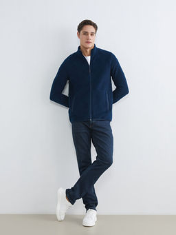 Dik Yaka Uzun Kollu Polar Erkek Fermuarl? Sweatshirt