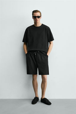 CAMISETA RELAXED FIT ESTRUCTURA / Negro - Zara фото 8
