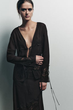 GEORGETTE LACE SHIRT WITH BOWS