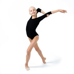Купальник гимнастический Grace Dance, с рукавом 3/4, р. 30, цвет чёрный  фото 5