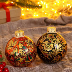 Набор из 4-х ёлочных шаров d=8 см Соцветие чудес