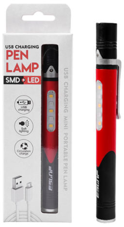 Фонарь универсальный COMIRON PEN RED корпус: жёсткий ABS, IPX5; свет: 1 XPG, 100lm, 5COB; аккум: 260 mAh, USB; красный /уп 60/ - ГалеонТрейд фото 6