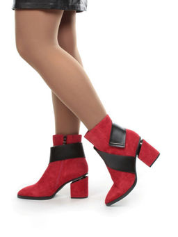 04-A331W-766VB RED Ботинки зимние женские (натуральная замша, натуральный мех) - Фабричный китай фото 3